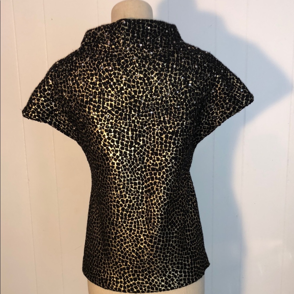 Elegant Black and Gold Women's Top - Picture 5 of 8